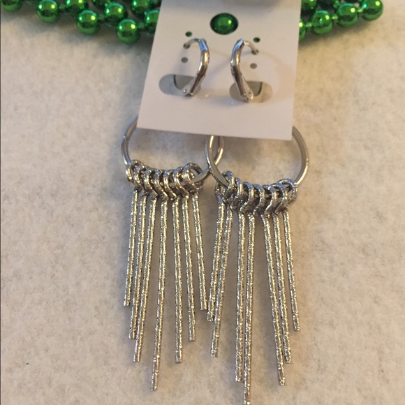 Silvertone Chandelier Earring - Picture 2 of 3